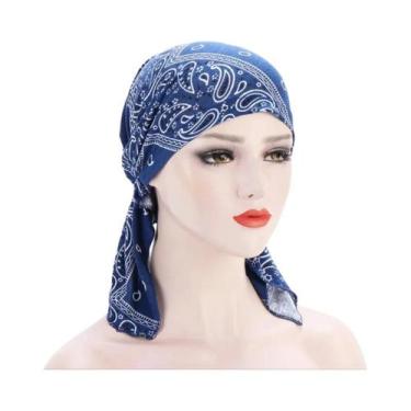 Imagem de Turbante Muçulmano Com Estampa Moderna, Lenço De Cabeça Com Cauda Long