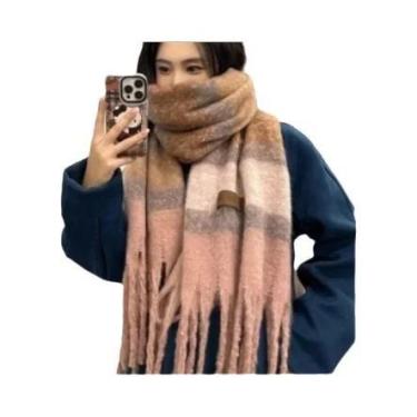 Imagem de Cachecol Feminino Grosso E Quente Da Moda Para Inverno 230x40cm Estilo