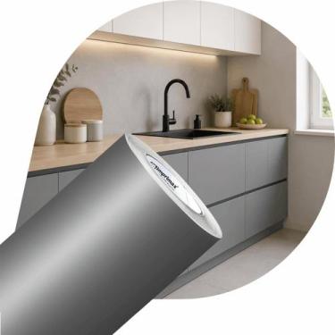Imagem de Vinil Adesivo Prata Infinito Fosco Impermeável 0,61x9m - IMPRIMAX