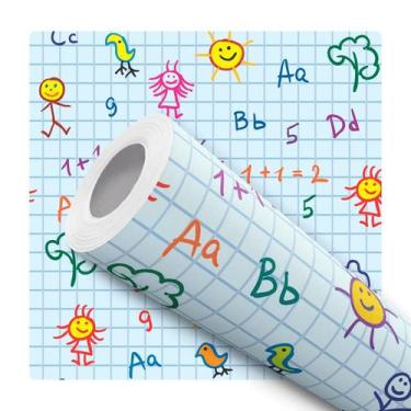 Imagem de Papel De Parede Adesivo Decorativo Lavável Infantil Escolinha Alfabeto