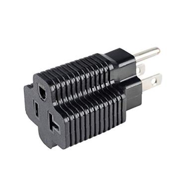 Imagem de Tomada macho de 15 A para fêmea de 20 A 3 pinos Adaptador de lâmina em T para uso doméstico 120 V listado em UL