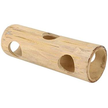 Imagem de HEEPDD Hamster Toy, todos os tubos de exercícios naturais de bambu Hamster Tunnel Toy Summer Cool e túneis pequenos animais atividade centro brinquedos para siriano hamster porco-espinho gerbils chinchilas (G)