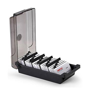 Imagem de Da Jia Caixa organizadora com compartimento para cartões de visita com 4 divisórias e 20 guias A-Z para 500 cartões