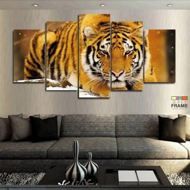 Imagem de Quadros Decorativos Tigre Neve 63x130mt em Tecido