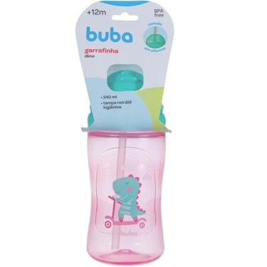 Imagem de Garrafa Infantil Canudo Retratil Dino Patinete 340ML Buba