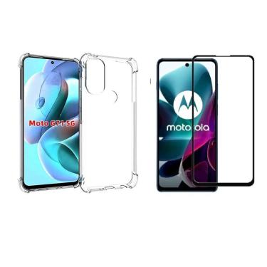 Imagem de Kit Capa Reforçada Antishock Tpu Premium Compatível Motorola Moto G71 5G + Película De Vidro 3D 5D 9D