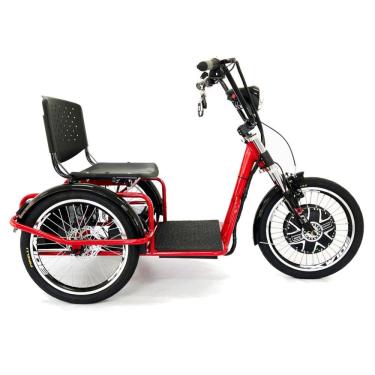 Imagem de Triciclo Elétrico 800W Lítio com Ré Farol e Alarme Fox Vermelho