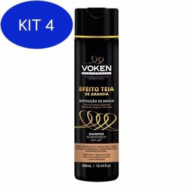 Imagem de Kit 4 Shampoo Regenerador Efeito Teia De Aranha 300 ml Voken