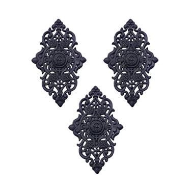 Imagem de Kit 3 Florão Médio Ornamento Ferro Fundido Decoração 41x25cm