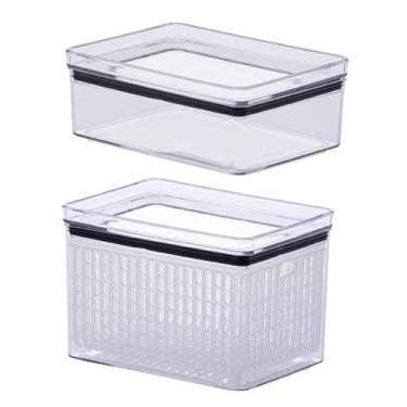 Imagem de Kit C/ 02 Potes de Acrílico Hermético Empilháveis Multiuso