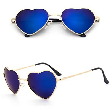 Imagem de Óculos de sol de coração rosa metal feminino designer de moda óculos femininos de metal em forma de coração oceano óculos de sol, 9, china