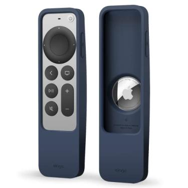 Imagem de elago Capa localizadora R5 compatível com Apple TV 4K Siri Remote 2022 3ª geração, 2ª geração 2021 e AirTag - Cordão incluído [Jean Indigo]