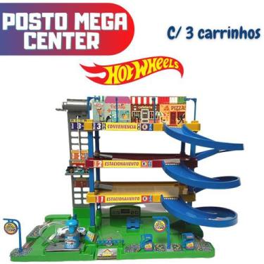 Imagem de Pista Mega Posto Para Hotwheels Com Carrinhos Brinquedo Infantil Origi