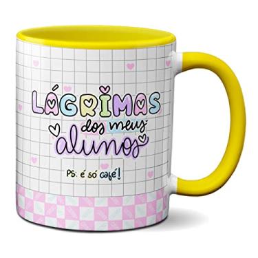Imagem de Caneca Engraçada Lágrima Dos Meus Alunos É Só Café (Amarela)