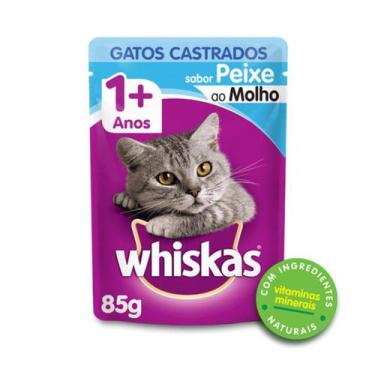 Imagem de Sache Whiskas 1+ Adulto Gatos Castrados Peixe 85G