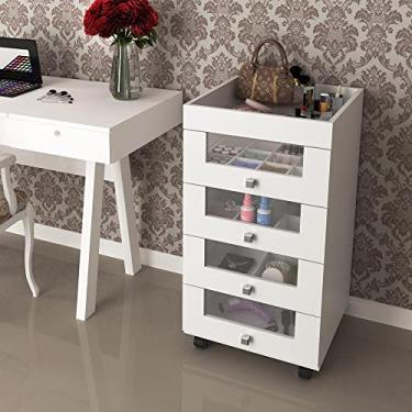 Imagem de Penteadeira/carrinho de Maquiagem com 4 Gavetas Multimóveis Cr35022 Branca