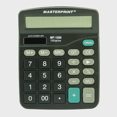 Imagem de Calculadora de Mesa 12 Dígitos Eletrônica Masterprint MP1086