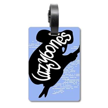 Imagem de Etiqueta de bagagem com desenho de bicho-preguiça preto natural, etiqueta para pendurar cartão, Multicolorido.