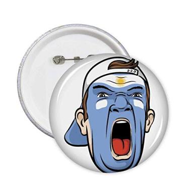 Imagem de Argentina Maquiagem Gritando Cap Pins Emblema Botão Decoração Acessório 5 peças