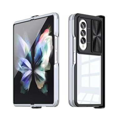 Imagem de Estojo de proteção para câmera deslizante antiderrapante para Samsung Galaxy Z Fold 4 5G Fold4 Zfold4 Antiderrapante Saco de telefone acrílico transparente, preto e cinza, outro