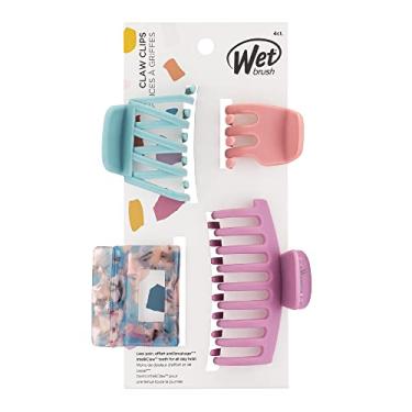 Imagem de Wet Brush Clipes de garra modernos – Pacote com 4, rosa pôr do sol – os tipos de cabelo – Ótimo para puxar facilmente o seu cabelo – Acessórios de cabelo sem dor para mulheres, homens, meninos e meninas