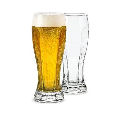 Imagem de LUXU Copos de cerveja, Óculos de travesseiro em forma de hexágono, conjunto de 2 copos de cerveja de cristal de 340 ml, vaso Weizen sem chumbo para beber mais tarde, copos de cerveja para ALE, taças IPA premium, ótima ideia de presente.