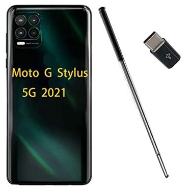 Imagem de Caneta Stylus para Moto G Stylus 5G para Motorola Moto G Stylus 5G XT2131 2021 Touch Stylus S Pen + Conversor Micro USB para Tipo-C (Cosmic Emerald