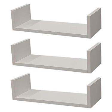 Imagem de Kit 3 Prateleiras U 60 x 20cm Branca Suporte Invisível