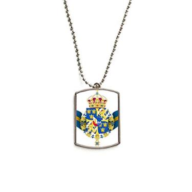 Imagem de DIYthinker Colar com pingente de corrente de aço inoxidável com símbolo nacional da Suécia