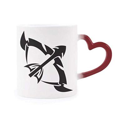 Imagem de Caneca sensível ao calor do signo do zodíaco de Sagitário Constellation Copo de grés que muda de cor vermelha