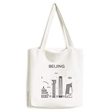 Imagem de Temple of Heaven Bolsa de lona com elementos culturais de Pequim, bolsa de compras casual