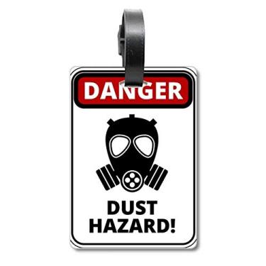 Imagem de Símbolo de perigo de poeira, placas de aviso de mala, etiqueta para bagagem, cartão para pendurar