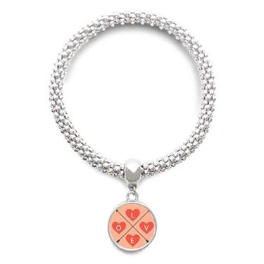 Imagem de DIYthinker Pulseira de prata com pingente de prata para dia dos namorados rosa e azul