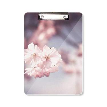 Imagem de Placa de apoio para prancheta rosa branca com flores Dim Flowers A4