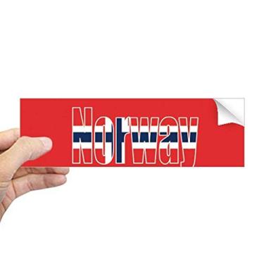 Imagem de DIYthinker Adesivo retangular de para-choque com nome da bandeira da Noruega para notebook e janela