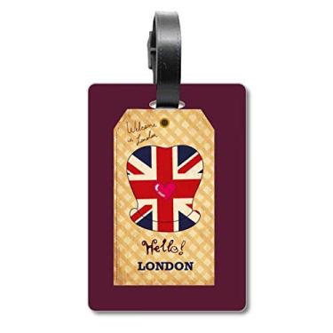 Imagem de Chapéu formal Reino Unido London Stamp Britain Bagagem Bagagem Etiqueta Cartão de Bagagem Scutcheon Etiqueta