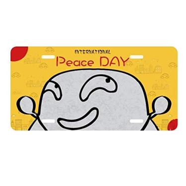 Imagem de DIYthinker Placa de carro Evil Laugh Black Expression Happy placa de carro decoração Dia da Paz