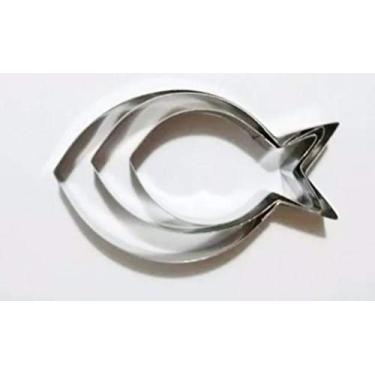 Imagem de Cortador Peixe 3 Peças Inox - Biscoito, Pasta Americana