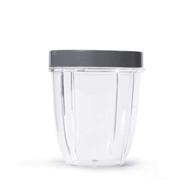 Imagem de NutriBullet Copo curto de 510 g com anel labial padrão, transparente/cinza
