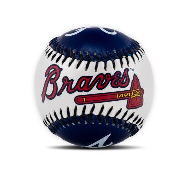 Imagem de Bolas de beisebol Franklin Sports Atlanta Braves MLB, decoração para mesa/escritório