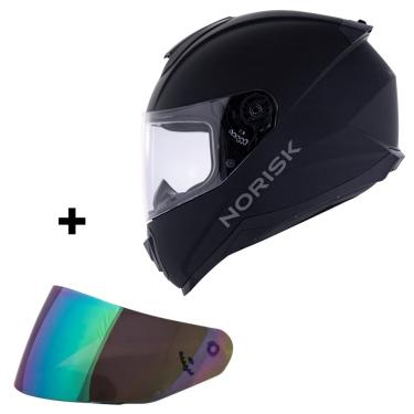 Imagem de Capacete Norisk Razor Monocolor Preto Fosco Viseira Camaleão