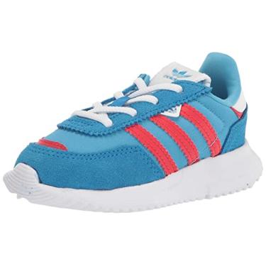 Imagem de adidas Originals Tênis unissex infantil Retropy F2, Sky Rush/Vermelho vívido/Azul Rush, 5 Infant
