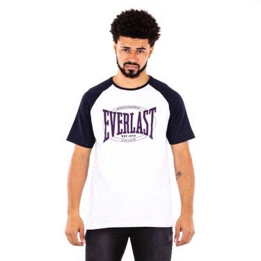 Imagem de Camiseta Everlast Fundamentals Com Logo Masculina - Branco e Azul