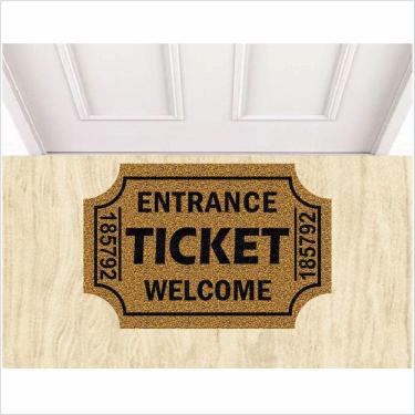 Imagem de Tapete Ticket Formato Medida Porta Ouro