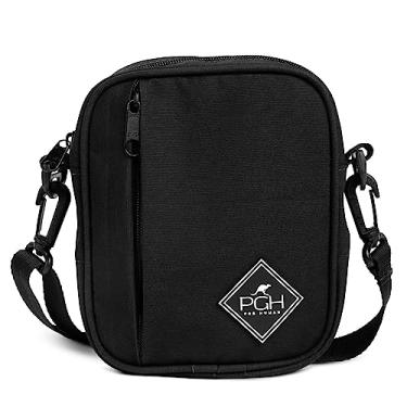 Imagem de Bolsa Shoulder Bag Masculina ou Feminina Transversal Pequena em Lona Impermeável, PGH TGF Preto