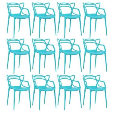 Imagem de Kit - 12 X Cadeiras Masters Allegra - Azul Tiffany