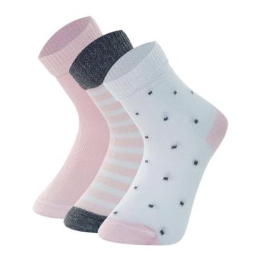 Imagem de Kit 3 Pares Meias Cano Médio Bebê Mash Infantil