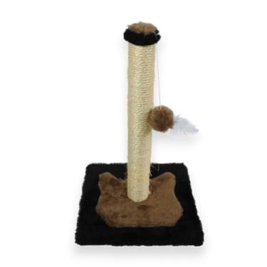 Imagem de Arranhador de Sisal para Gato Poste Brinquedo com Base 50cm Marrom Claro