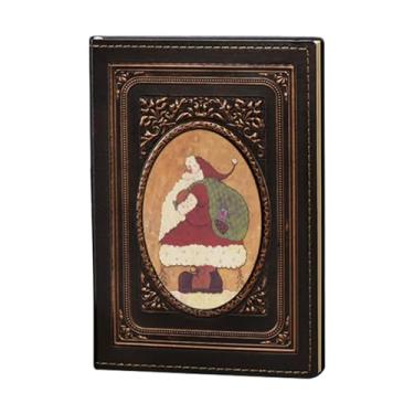 Imagem de Diários de Natal Papai Noel - Caderno de composição estilo vintage | Diário de couro de composição de estilo vintage de couro PU A5, diário de bolso de feliz Natal para lembrancinhas de Xiaofeigun