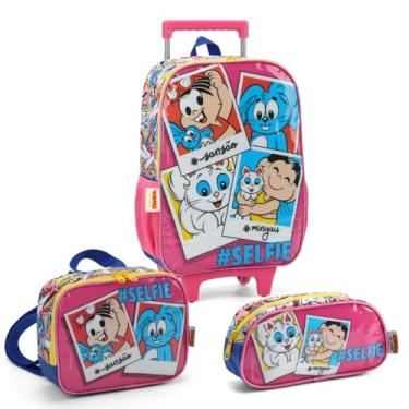Imagem de Mochila Infantil com Rodinha, Turma da Mônica, G, Rosa, Luxcel